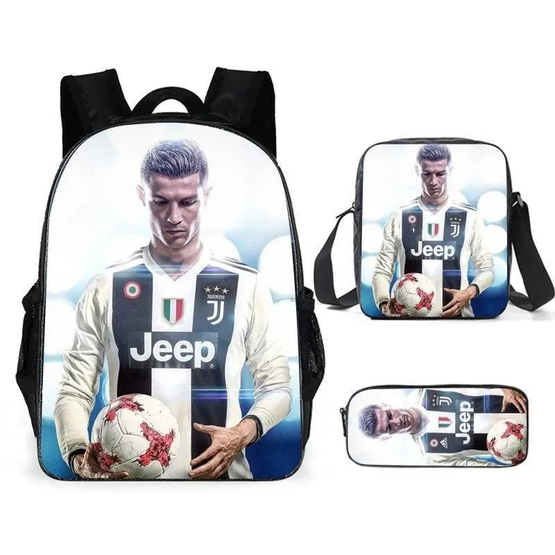 sac à dos d'école r-ronaldos pour enfants, sacs à bandoulière, sac à crayons-cr 7, sac à livres léger et décontracté pour garçons et filles, meilleur cadeau