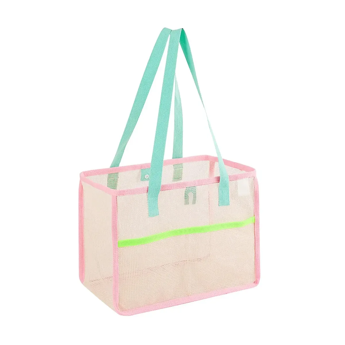 sacs de plage pour femmes, sacs de plage pliables colorés en filet, sac de voyage pour la piscine, poche de rangement pour accessoires de plage