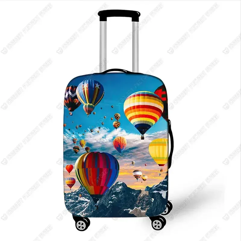 housse de protection pour valise à motif de ballons d'air chaud, housse étanche à la poussière, boîte à tige de traction unisexe, housse de protection élastique pour bagages
