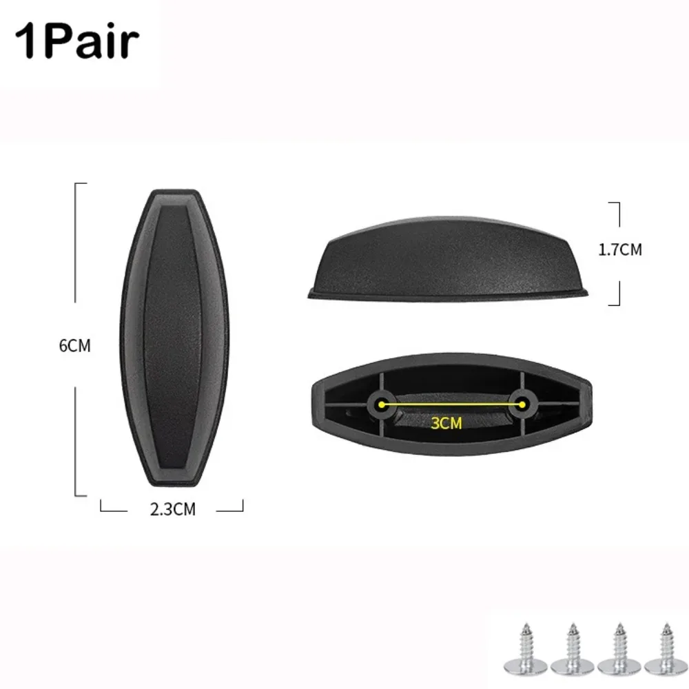 patins de protection en plastique noirs pour bagages avec vis, support inférieur de valise, pièce de rechange universelle pour toutes les valises