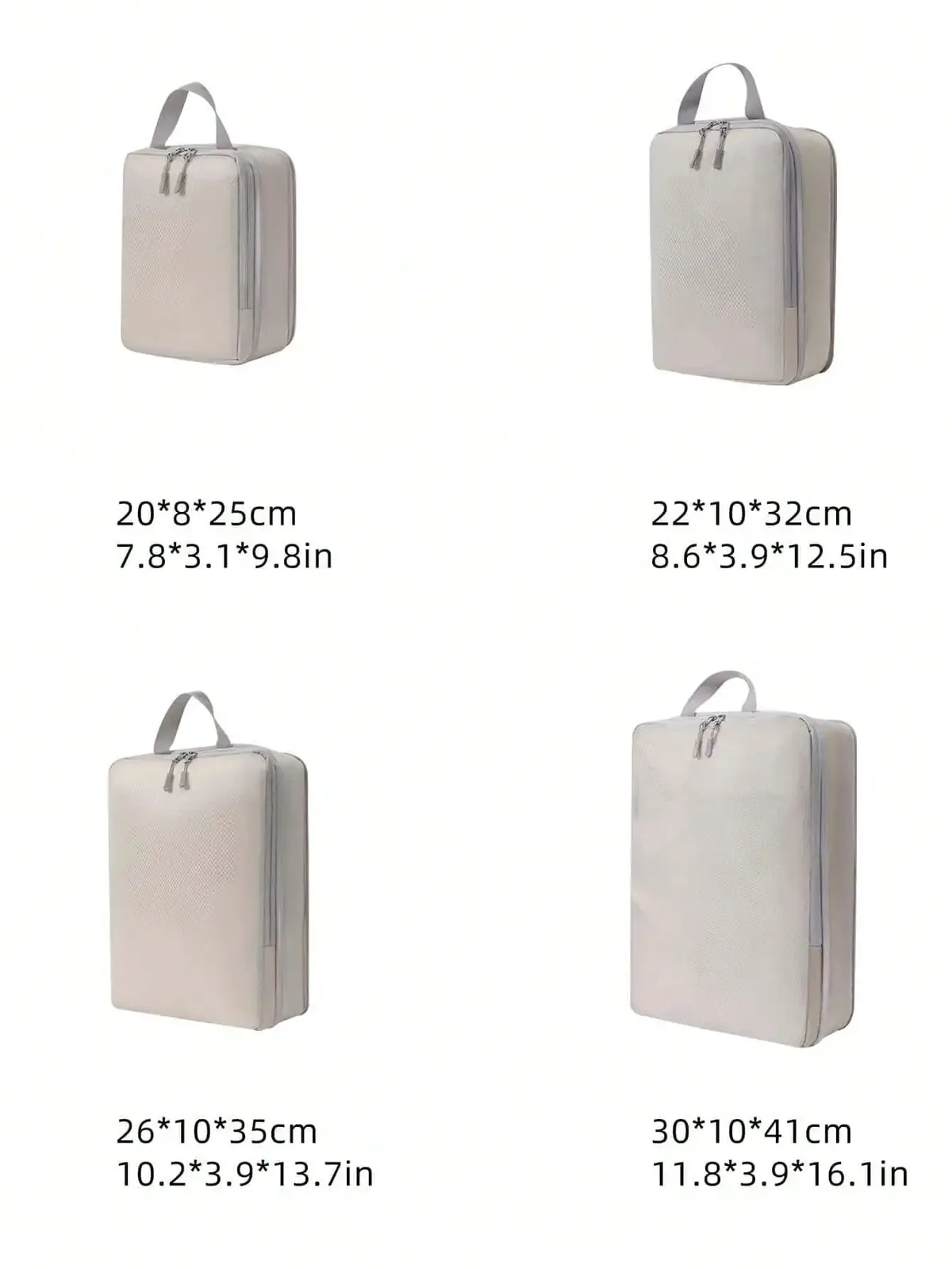 4 pièces/ensemble emballage compressible sac de rangement de voyage cubes valise étanche en nylon portable avec sac à main organisateur de bagages ryanai