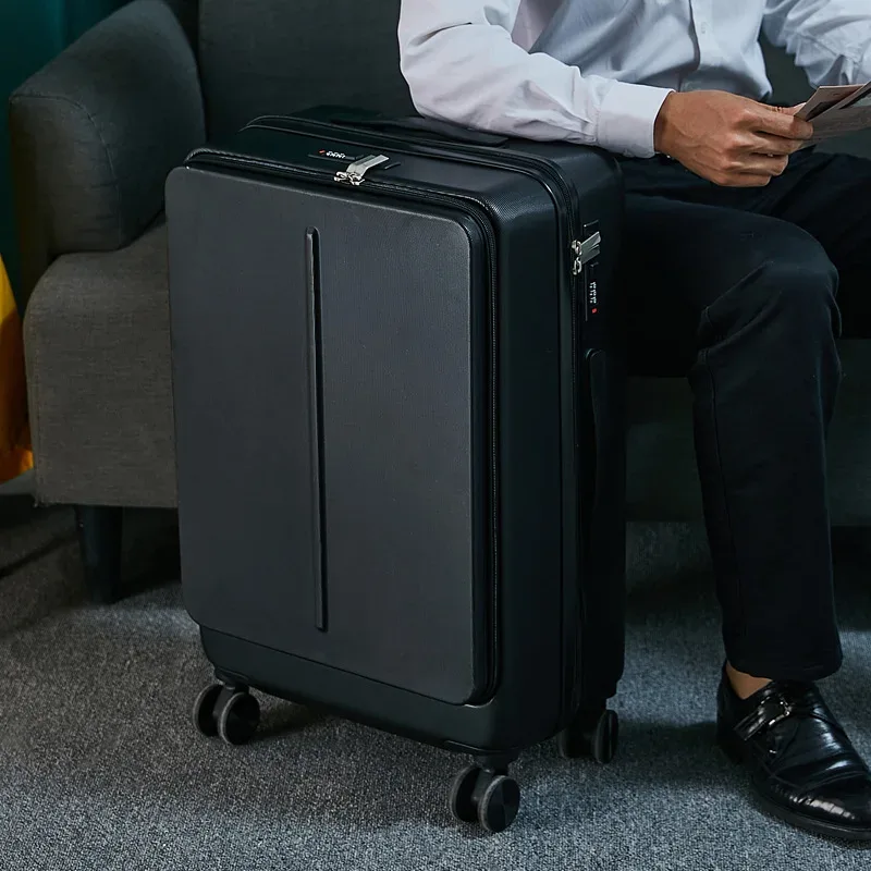 valise à roulettes avec sac pour ordinateur portable pour homme, voyage d'affaires, roue universelle, chariot, boîte pc, bagage à roulettes, nouveau, 20 po, 24 po