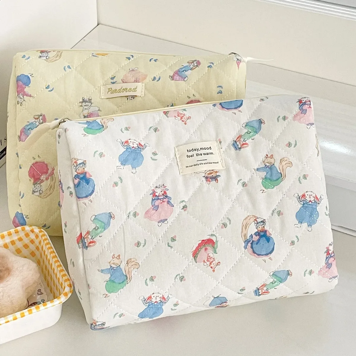 Sacs à cosmétiques portables de dessin animé pour femmes, sacs de rangement de toilette à imprimé animal, sacs à main de maquillage Ladeis, trousse à crayons féminine CommPiedmont