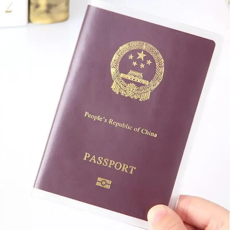 6pcs housse de protection pour passeport transparente givrée, étui pour documents imperméable en pvc