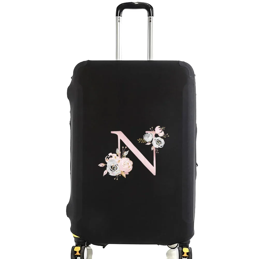 valise à bagages valise housse de protection rose fleur lettre nom motif voyage élastique bagages housse anti-poussière appliquer 18-28 valise