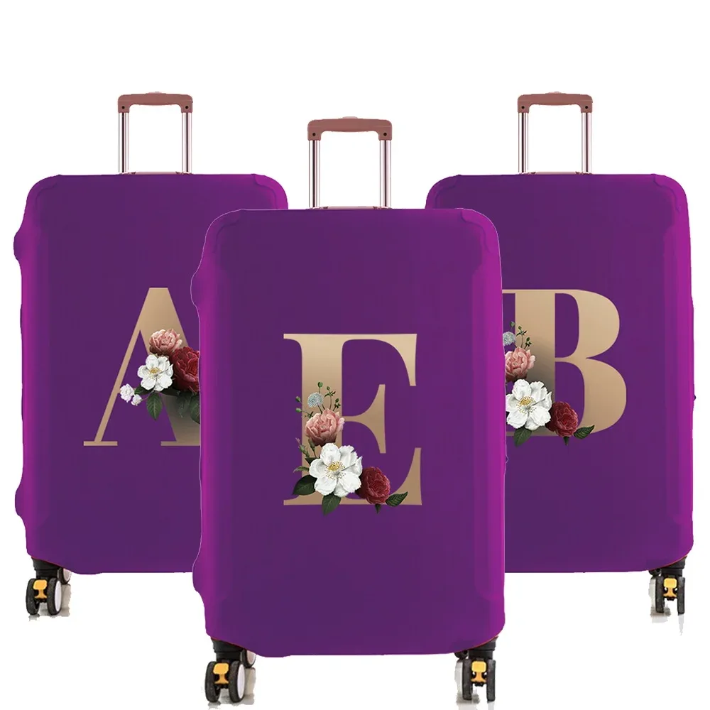 juste de protection élastique pour bagages, housses anti-poussière, motif lettre dorée, valise trolley, sac de