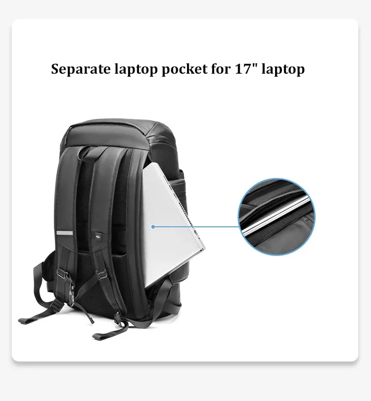 sac à dos de voyage pour homme grande capacité 50l, sac à dos imperméable pour trekking en plein air, sac à dos pour ordinateur portable 17 pouces avec sac à chaussures
