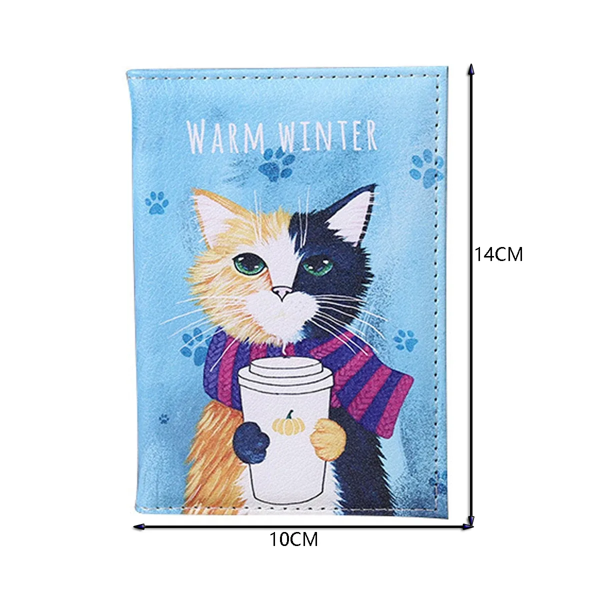 chat de dessin animé, housse de protection pour passeport à la mode imprimée en couleur en cuir pu, porte-documents de voyage, housse de protection pour billets aériens
