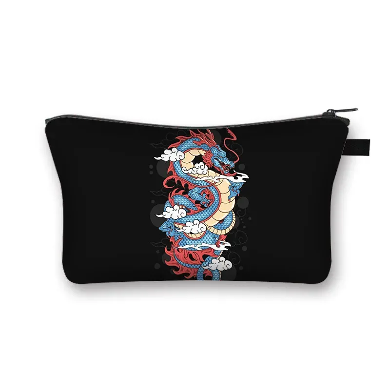 trousse à cosmétiques japonaise koi fish crane pour femmes, trousse de maquillage harajuku, sac de beauté pour filles, trousse de toilette cosmétique hip hop, dragon asiatique