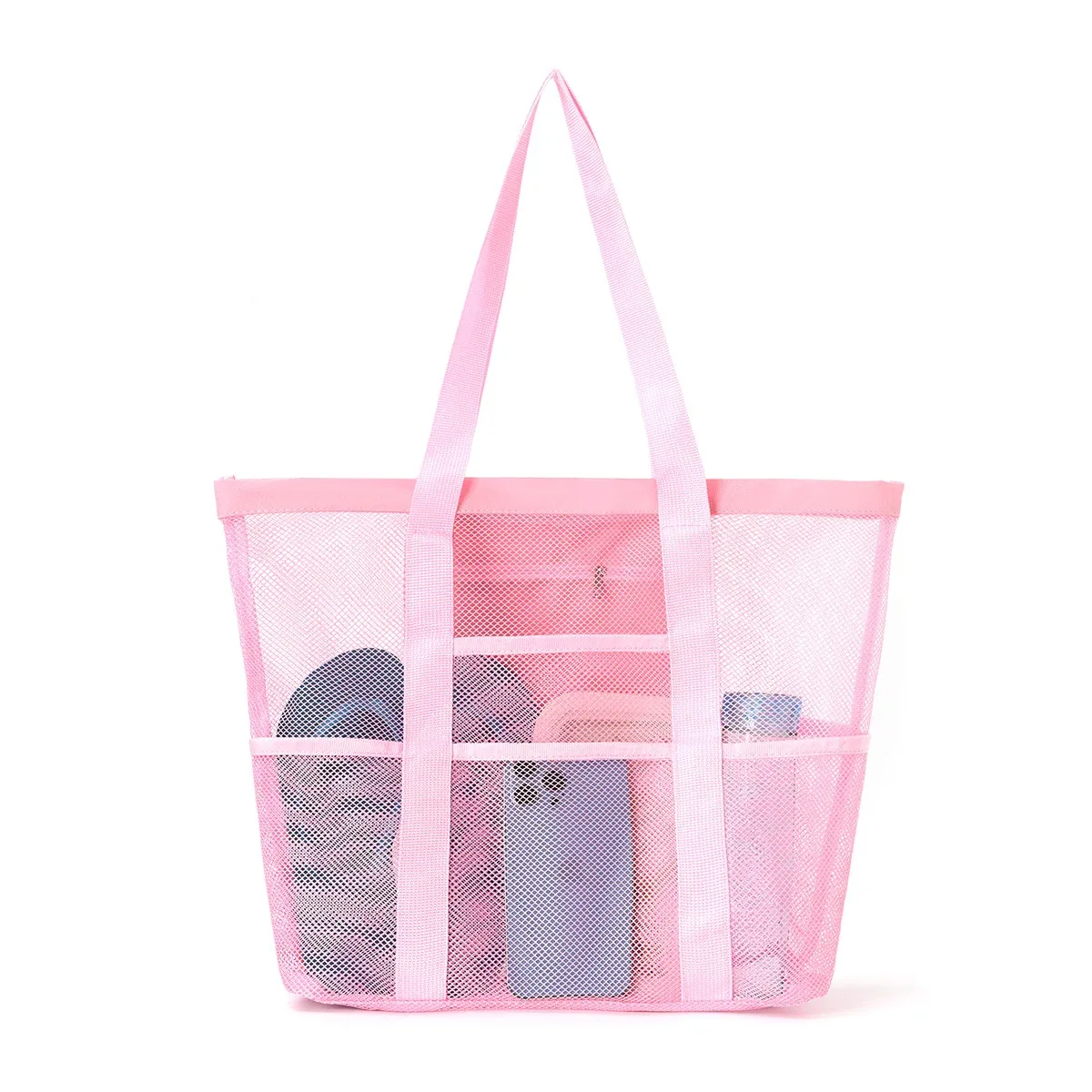 sac fourre-tout en maille respirante multi-poches de grande capacité, à séchage rapide, sac de rangement multi-compartiments pour articles de sport et de natation