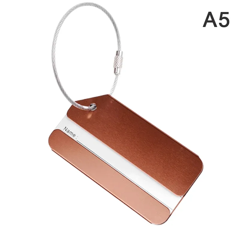 étiquettes de bagage de voyage en alliage, porte-étiquette d'adresse de valise, étiquettes de nom de bagage en métal, accessoires d'infraction, 1pc
