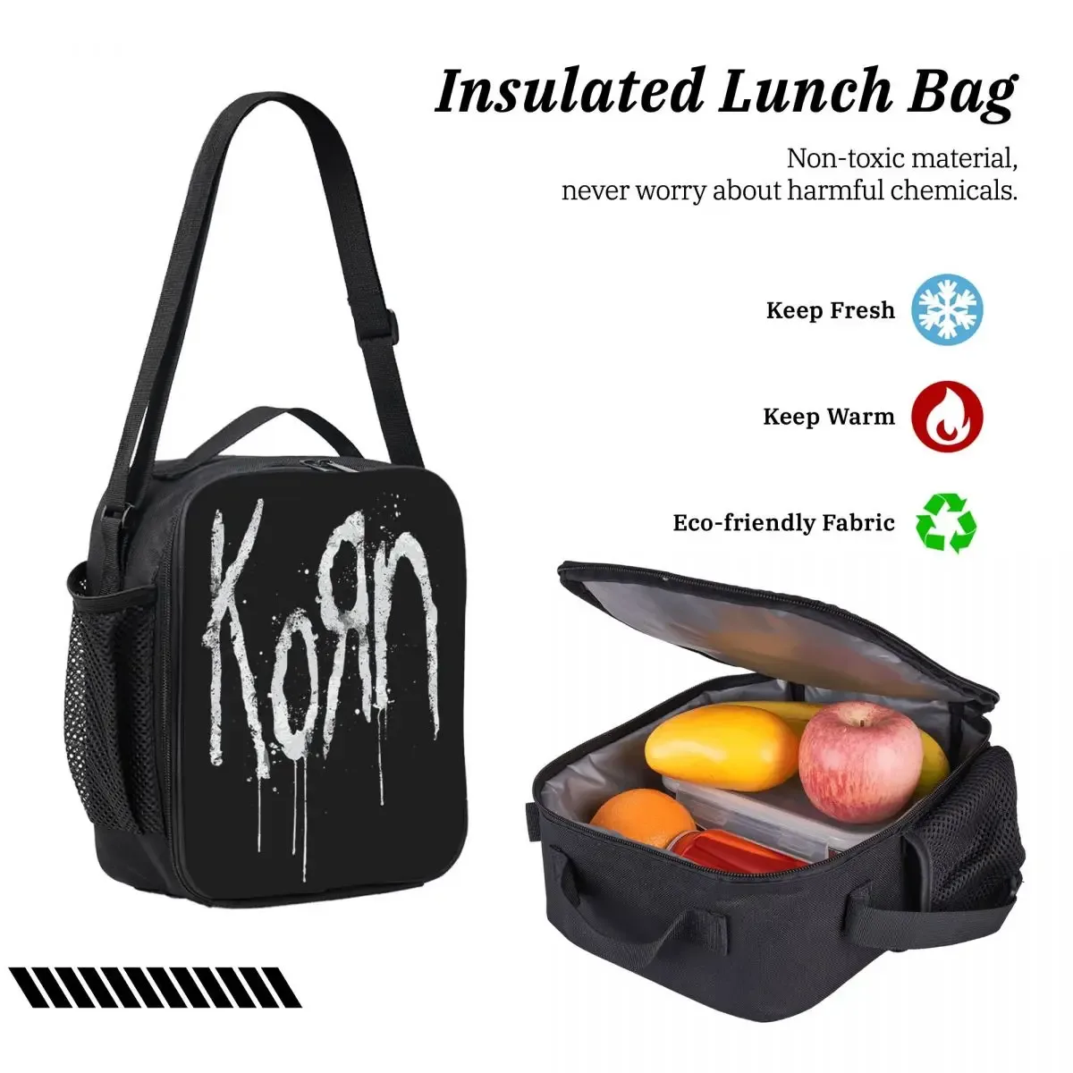 sac à dos korn band rock metal music, sac à livres pour étudiants, sac d'école, sacs à bandoulière, 3 pièces, sac à déjeuner isotherme, trousse à crayons