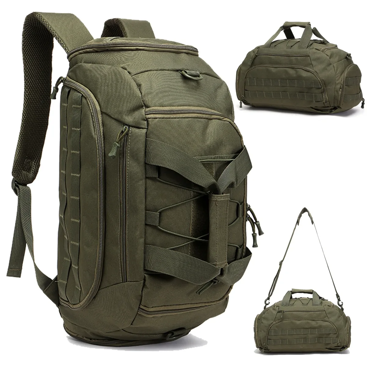 Sac à dos de sport tactique avec compartiment à chaussures, sac à bandoulière Convertible 3 en 1 pour hommes et femmes, sac de voyage de nuit pour week-end