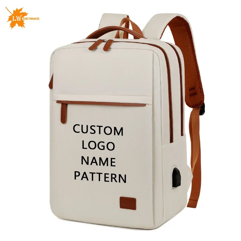 Sac à dos pour femmes avec logo, idéal pour les voyages d'affaires, cadeau d'entreprise, sac à dos pour ordinateur portable, sac à dos de voyage, motif imprimé avec nom