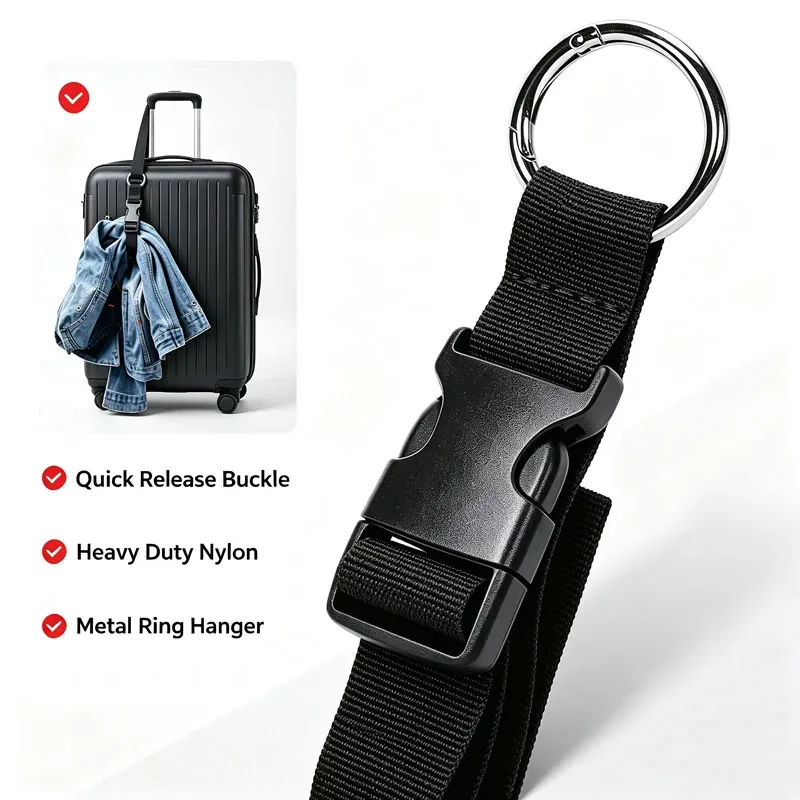 sangle de fixation pour bagages de voyage, sangle portable avec boucle de déverrouillage, sangle externe pour sac à dos avec crochet externe, 1/3/4/5 pièces, bdk01