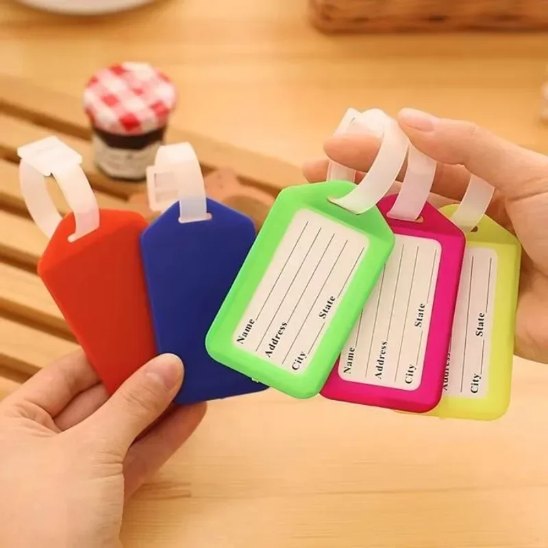 étiquettes de bagages de voyage portables avec carte d'identité, étiquettes d'embarquement en pvc diy, étiquettes nominatives pour valises, accessoires de voyage unisexes