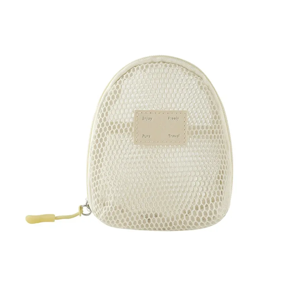 poudres de stockage en nylon décontractées, sac cosmétique en maille à main, polyvalent avec fermeture éclair, voyage