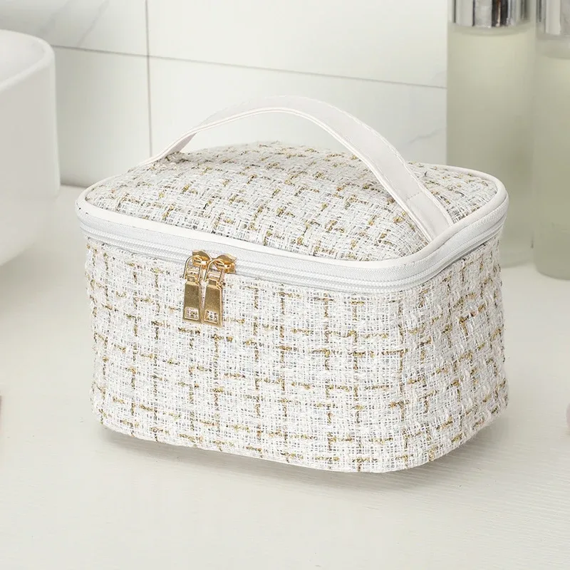 nouveau sac de maquillage portable pour femmes avec sac de toilette portatif de grande capacité, organisateur cosmétique essentiel pour le rangement des toilettes