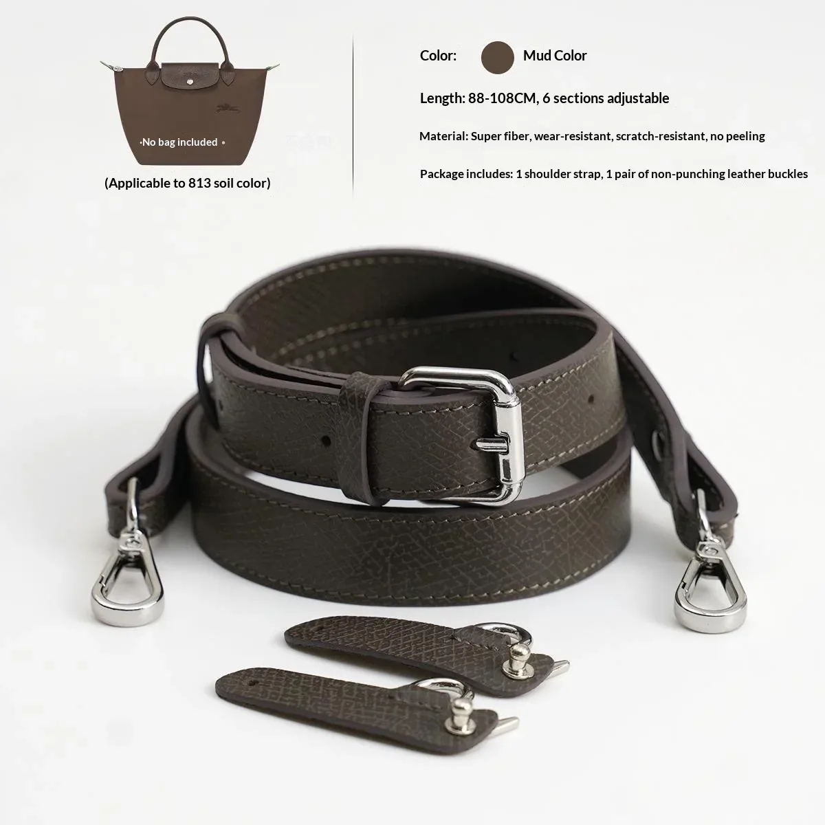 bandoulière en cuir pour sac longchamp s/m, kit de conversion de bandoulière en cuir durable pour sacs bandoulière pour femmes