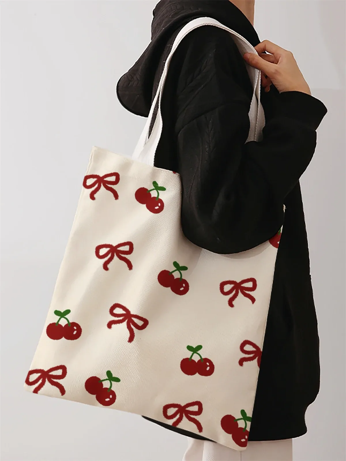 Sac à main décontracté imprimé à motif d'arc, sac à dos réutilisable à la mode, sac à main multifonctionnel, sac de shopping en toile