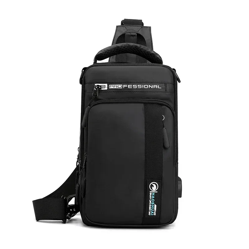 petit sac à dos poitrine sac à bandoulière pour hommes avec port de chargement usb voyage mâle nylon fronde messager sac à dos sacs à bandoulière
