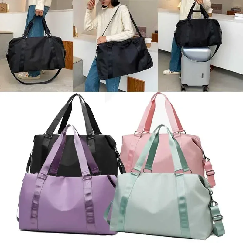 grand sac de voyage multifonctionnel en nylon pour femme, fourre-tout étanche, avec poches sèches, pour la gym