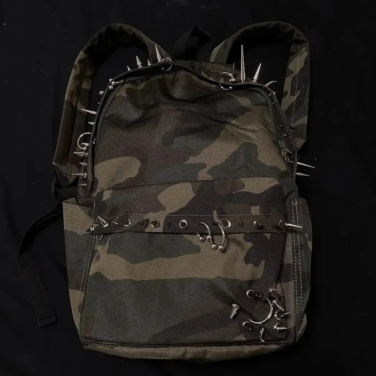 sac à dos imprimé léopard avec rivets punk, sac pour homme, grande capacité, sacs à dos tendance pour femmes