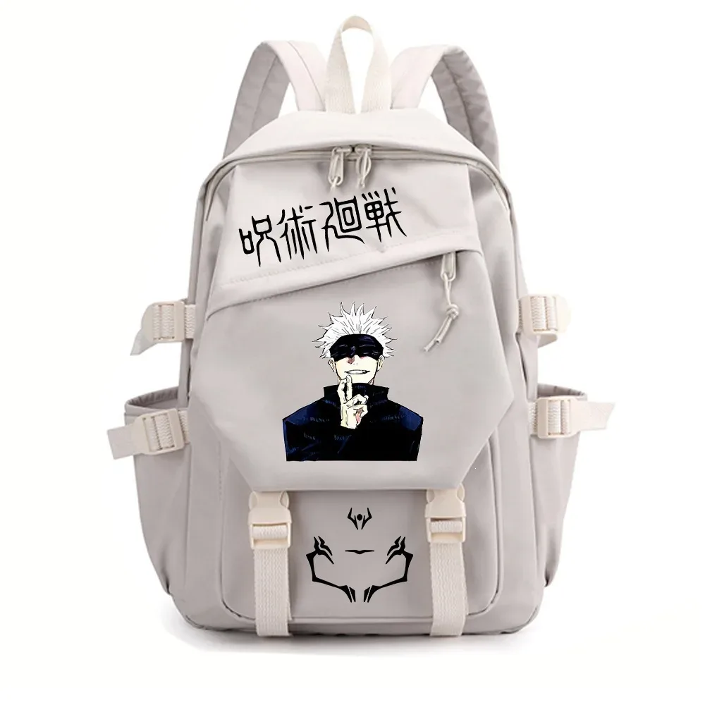 sac à dos d'école anime jujutsu kaisen pour garçon et fille, léger, avec fermoir, pour voyage et études, sac à dos double épaule pour ordinateur portable