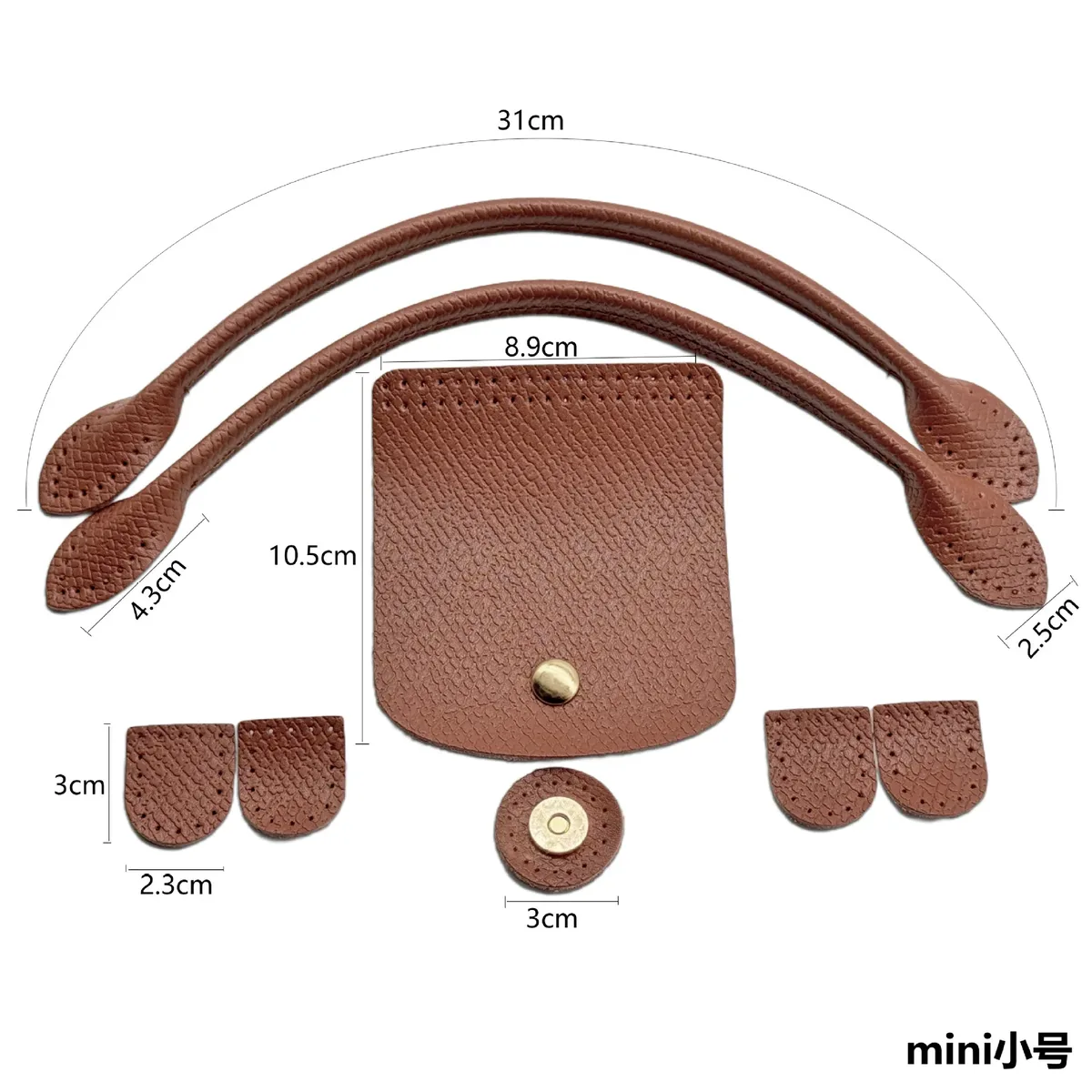 poignée de sac à main en cuir végétalien, sangle de fond de sac style dumpling, fournitures de fabrication de sacs fourre-tout diy, quincaillerie de remplacement pour artisans femmes