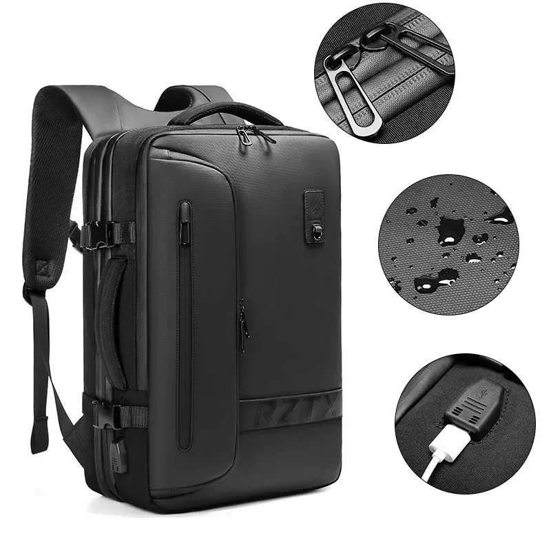 sac à dos de voyage pour homme, extensible, pour ordinateur portable, avec compression sous vide, pour la randonnée, avec chargement usb, grande capacité, pour pompes