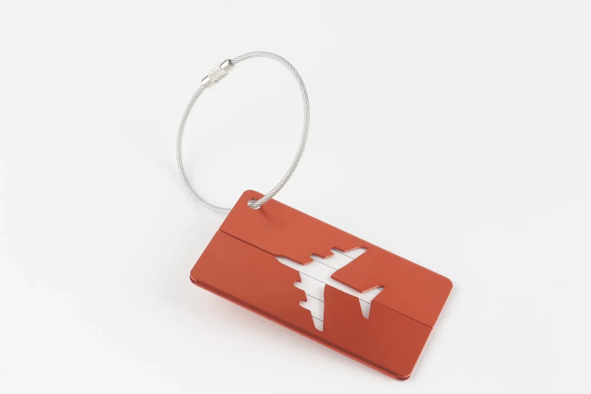 étiquette de bagage en alliage d'aluminium avec nom, étiquette d'identification pour bagages de voyage, anti-perte, couleur unie, accessoires de voyage