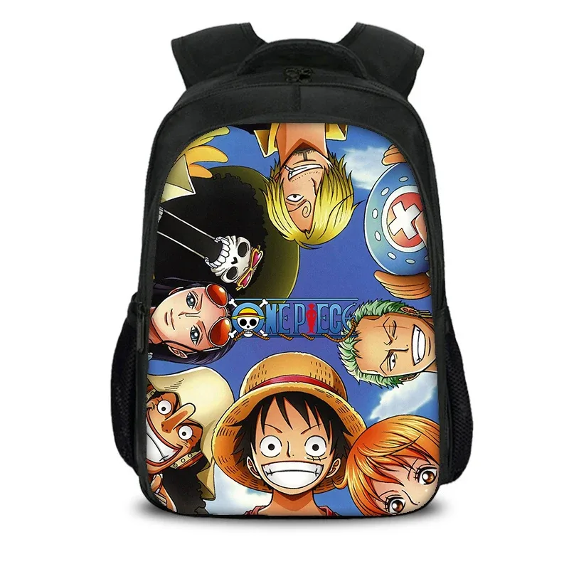 sac à dos double couche de grande capacité one piece monkey d. luffy, sacs d'école pour étudiants, sac à dos de voyage pour filles et garçons
