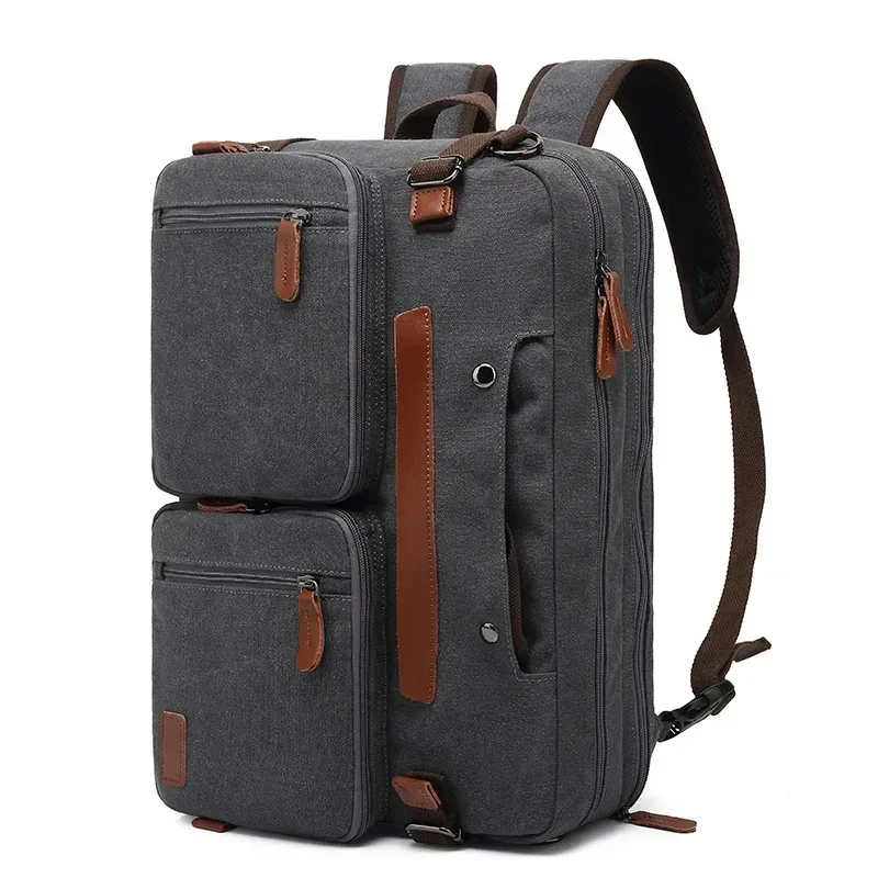 sac à dos personnalisé pour hommes, logo en nylon imperméable à trois usages, sac pour ordinateur portable 15.6/17.3 pouces