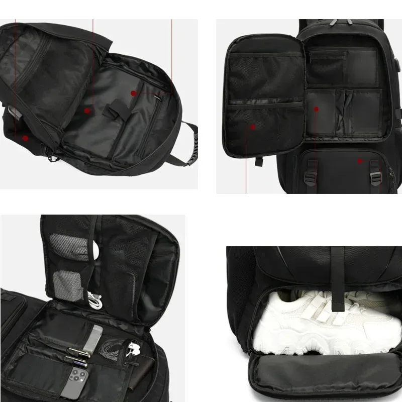 grand sac à dos de voyage unisexe avec port usb, sac d'ordinateur d'affaires, sports de plein air, trekking, randonnée, camping, 50 l, 60 l, 80 l