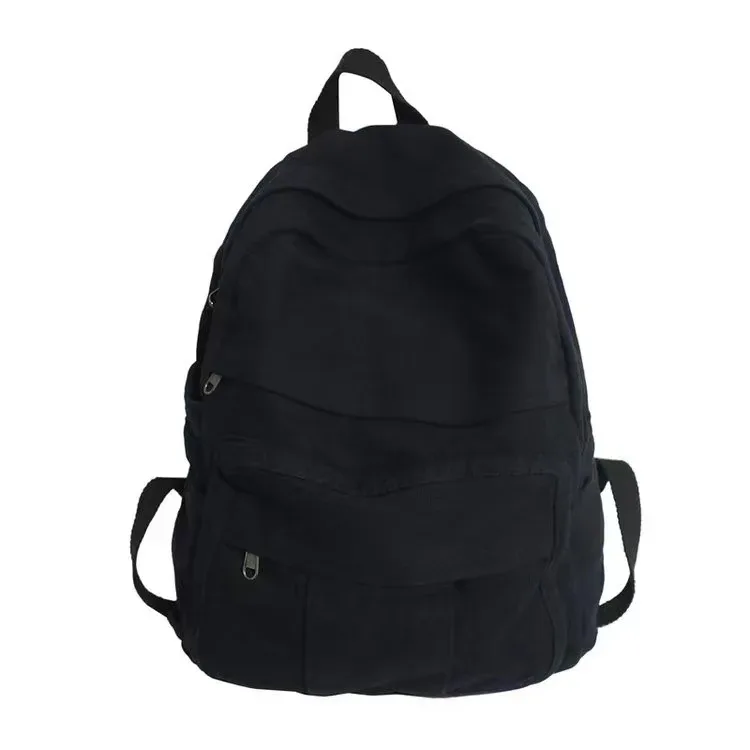 sacs à dos simples vintage, cartable en toile de grande capacité, sacs à dos de voyage à poches multiples, unisexe