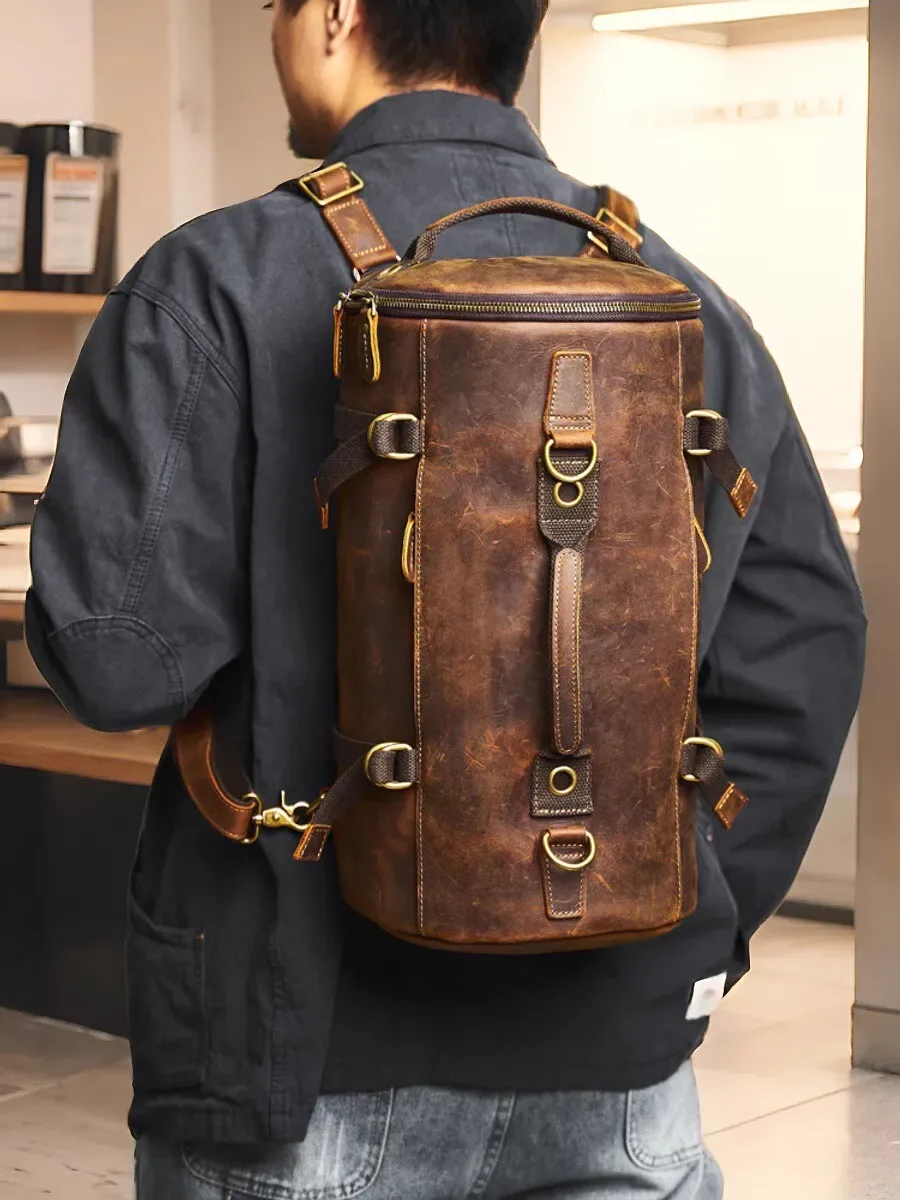nupugoo-sac à dos multifonctionnel en cuir véritable pour homme, sac à main vintage, sac à bandoulière, sac à intervalles personnalisés