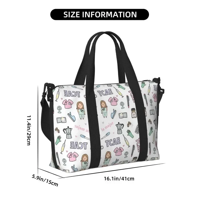 personnalisé enfermera en apuros médecin infirmière médical voyage sacs de sport étanche durable week-end sac de nuit voyage bagages sac