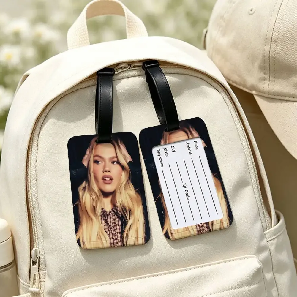 étiquette d'identification de bagages en pvc singer f-freya skye, porte-carte d'informations anti-perte, étiquette de nom pour valise de voyage