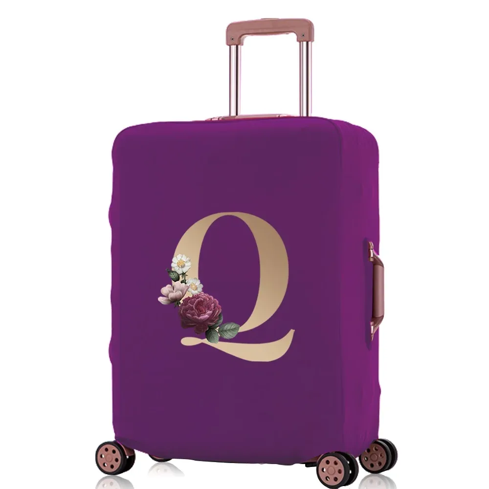 juste de protection élastique pour bagages, housses anti-poussière, motif lettre dorée, valise trolley, sac de voyage, 18-32