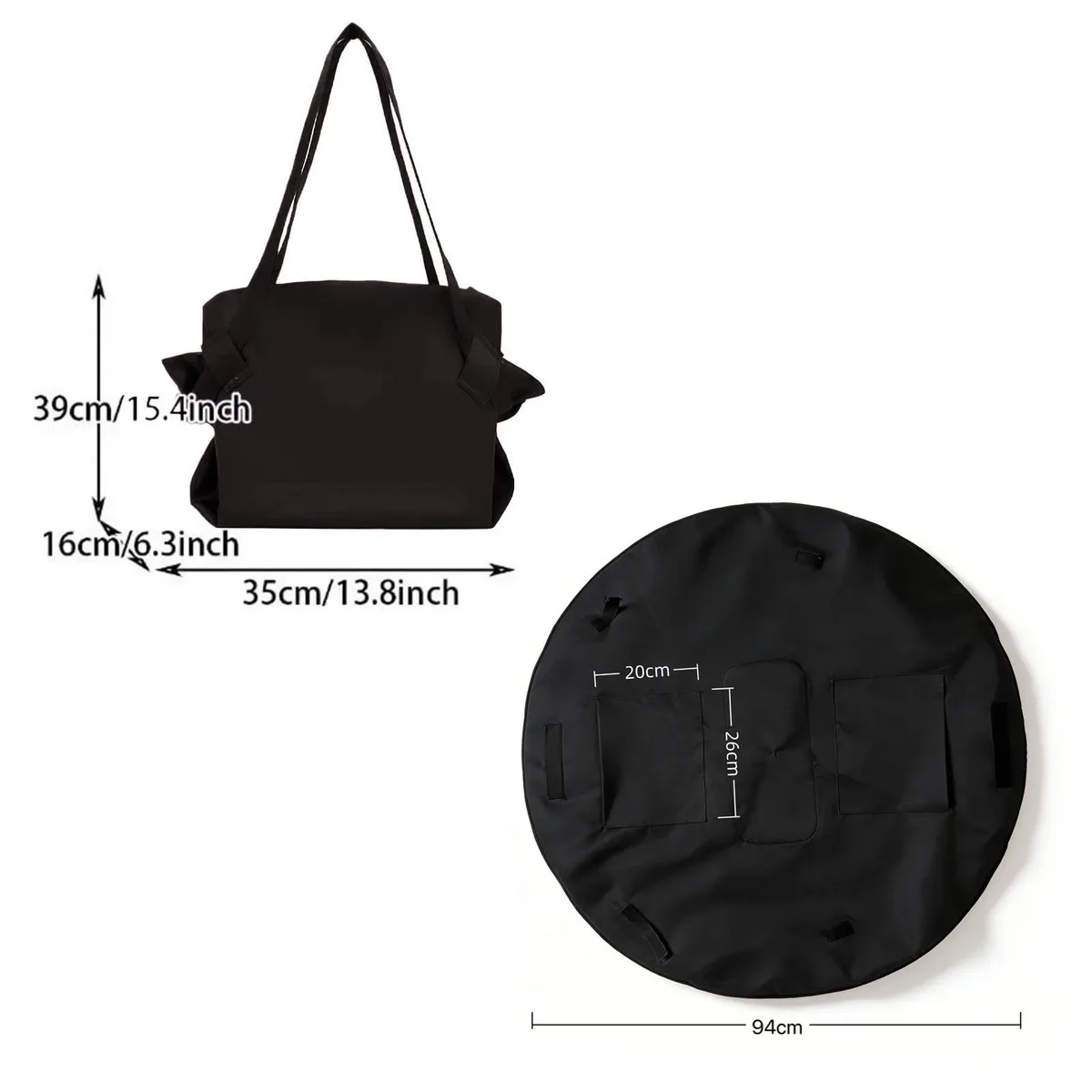 sac de shopping pliable, sac de voyage et de camping, sac de rangement de grande capacité, sac fourre-tout à bandoulière, sac de pique-nique pour femmes