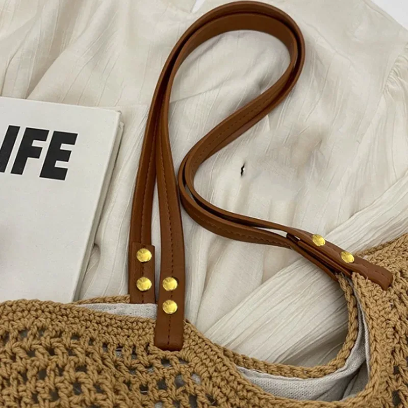 2 pièces couleur unie détachable en cuir pu sac ceinture bricolage poignée de remplacement sacs à bandoulière accessoires sac à main bande sangle bande poignée
