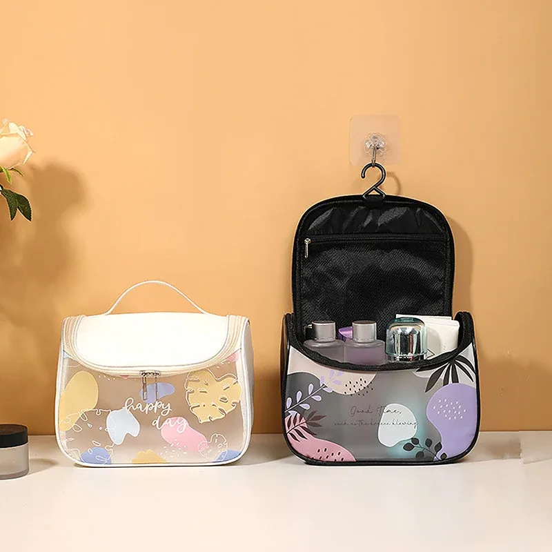trousse cosmétique portable pour femme, trousse de maquillage, rangement de voyage, toilette, organisateur, étanche, pvc, transparent, fermeture éclair