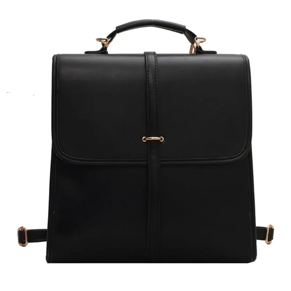 sacs à dos de couleur unie à plusieurs poches, grande capacité, fermeture à glissière, sac à bandoulière en cuir pu, sac à main