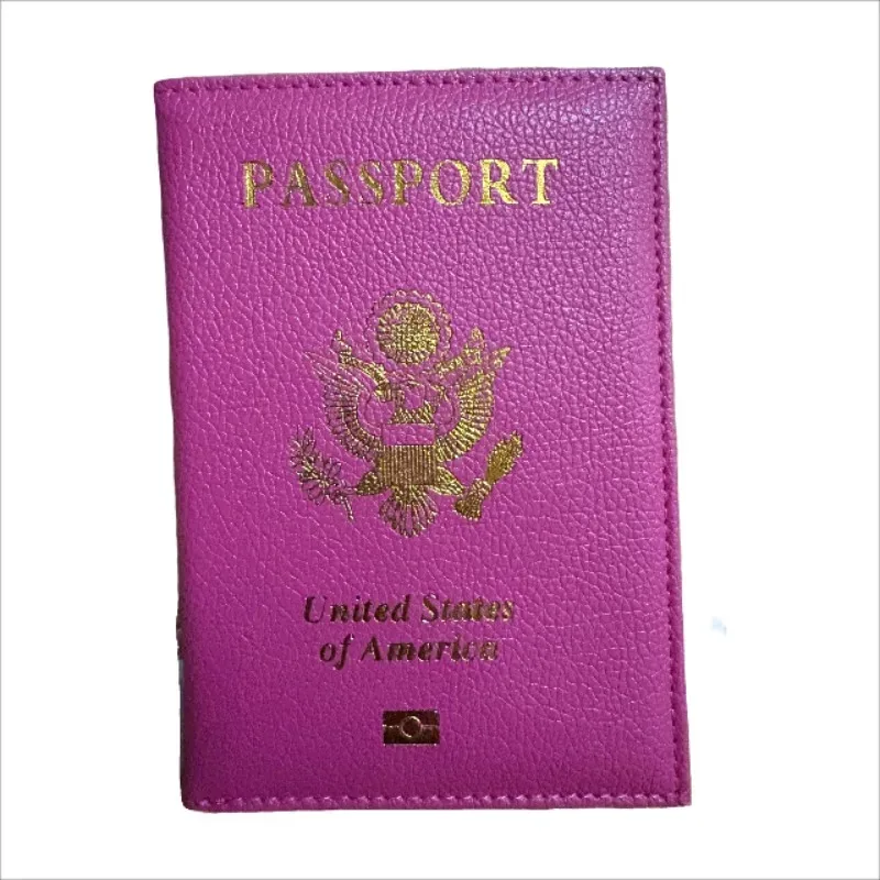 couverture de passeport américain en cuir pour fille, porte-passeport de voyage personnalisé