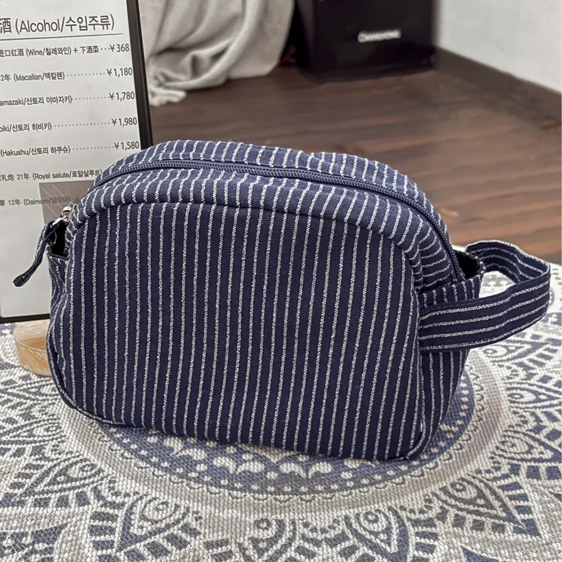 sac de rangement en tissu simple pour les voyages et les déplacements professionnels, trousse de toilette de grande capacité, trousse à maquillage à motifs de style décontracté, nouveau modèle