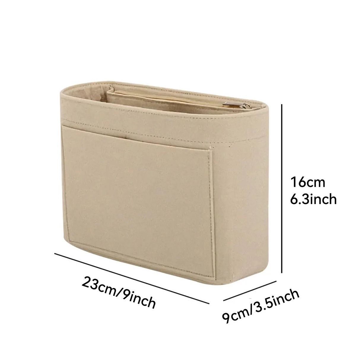 organisateur de sac en feutre avec plusieurs poches, insert pour sac à main et sac à dos, sac de rangement de maquillage de voyage