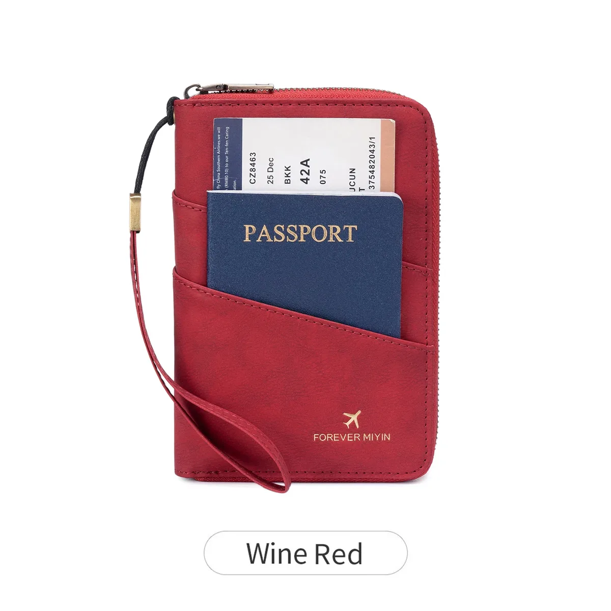 porte-passeport multifonctionnel antivol rfid pour femme, sac de rangement portable à fermeture éclair, porte-passeport avec poche cachée pour airtag