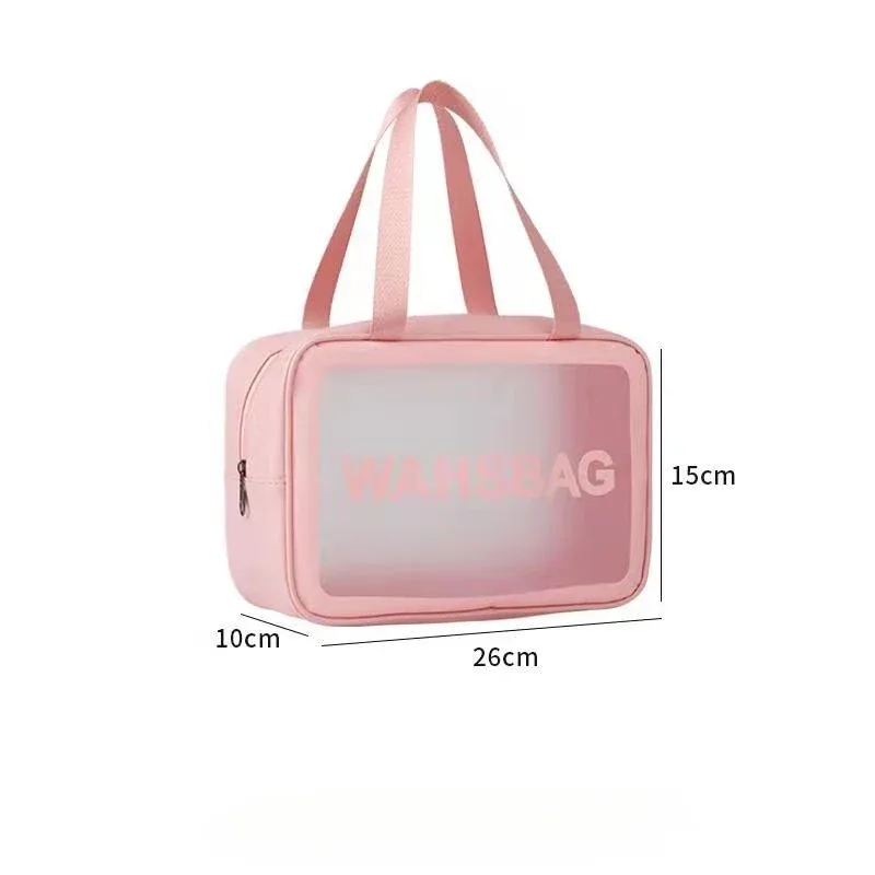 sac de rangement de voyage en pu pour femme, trousse à cosmétiques, trousse de maquillage, trousse de toilette étanche, étuis à cosmétiques transparents