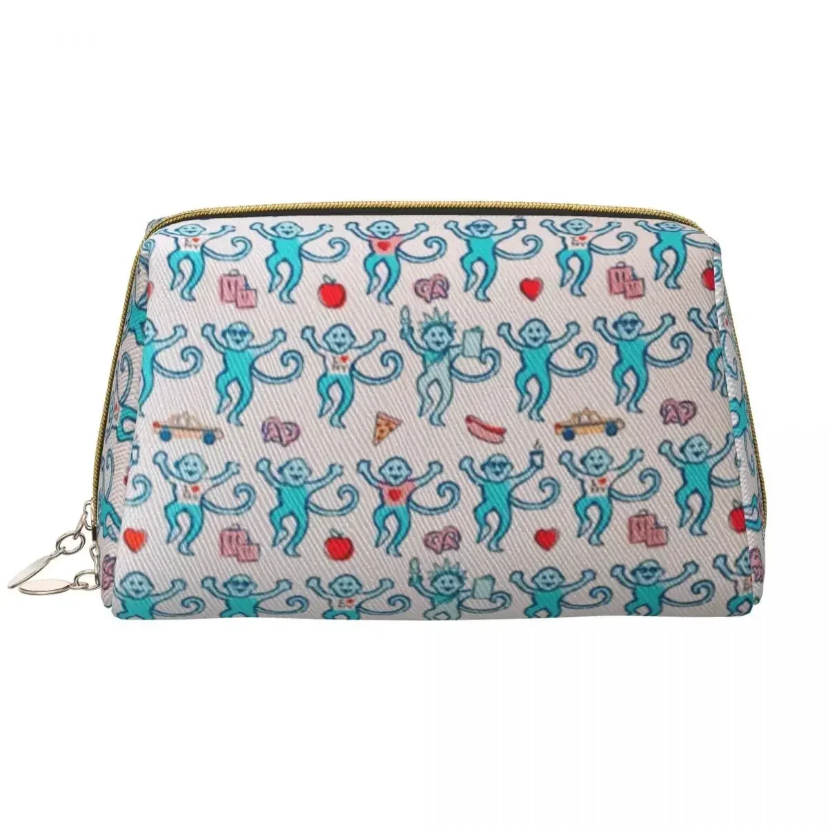 sac à cosmétiques de voyage personnalisé pour femme, rouleau preppy, singes, lapin, trousse de toilette et de maquillage, trousse de rangement de beauté pour dames