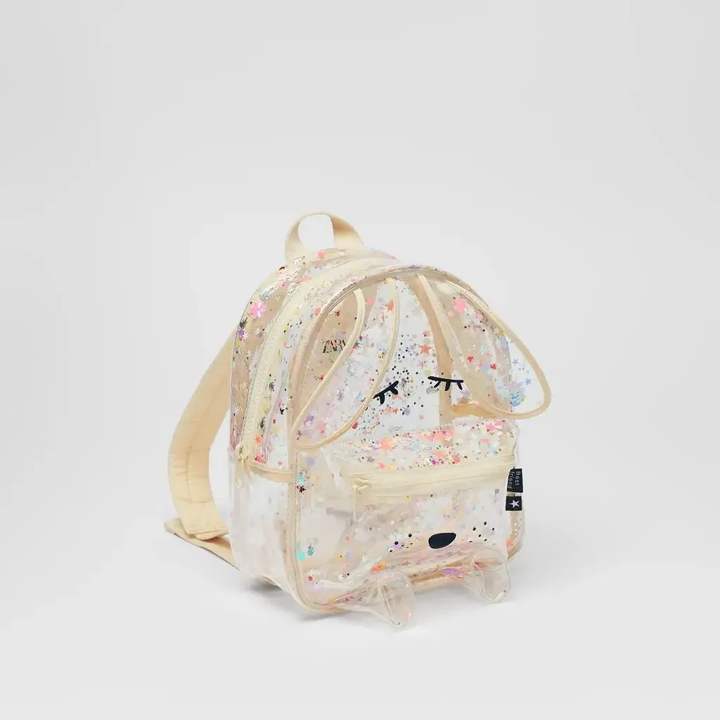 nouveau sac à dos transparent en forme de lapin scintillant à paillettes pour l'été, sac à bandoulière mignon pour femmes
